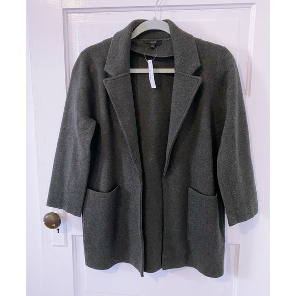 J. Crew Sophie Knit Sweater Blazer Charcoal Gray - Picture 1 of 7